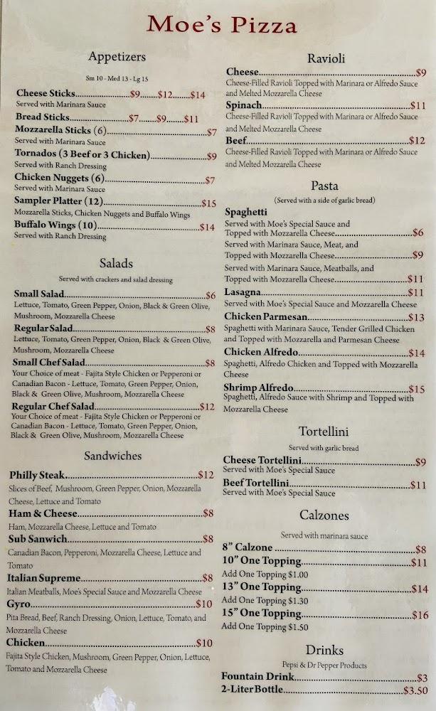 Moe's Pizza Liberty City, Texas Menu image 2